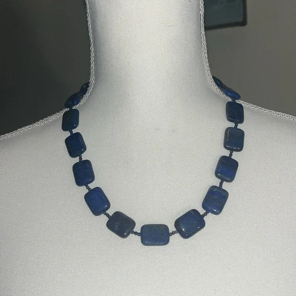 Natural Lapis Lazuli Necklace, Bracelet and Earring Set - Picture 2 of 3